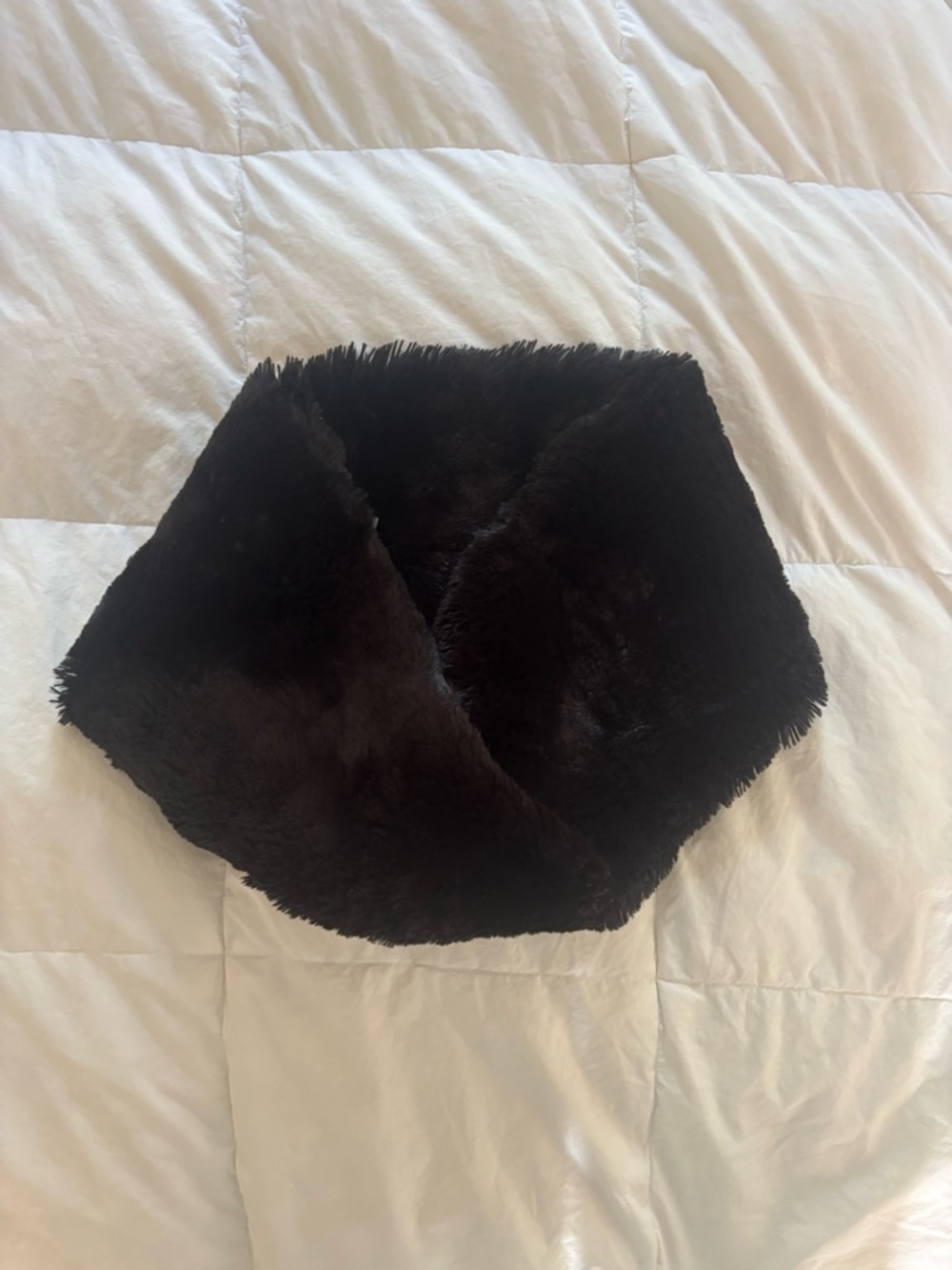 Black Faux Fur Infinity Scarf